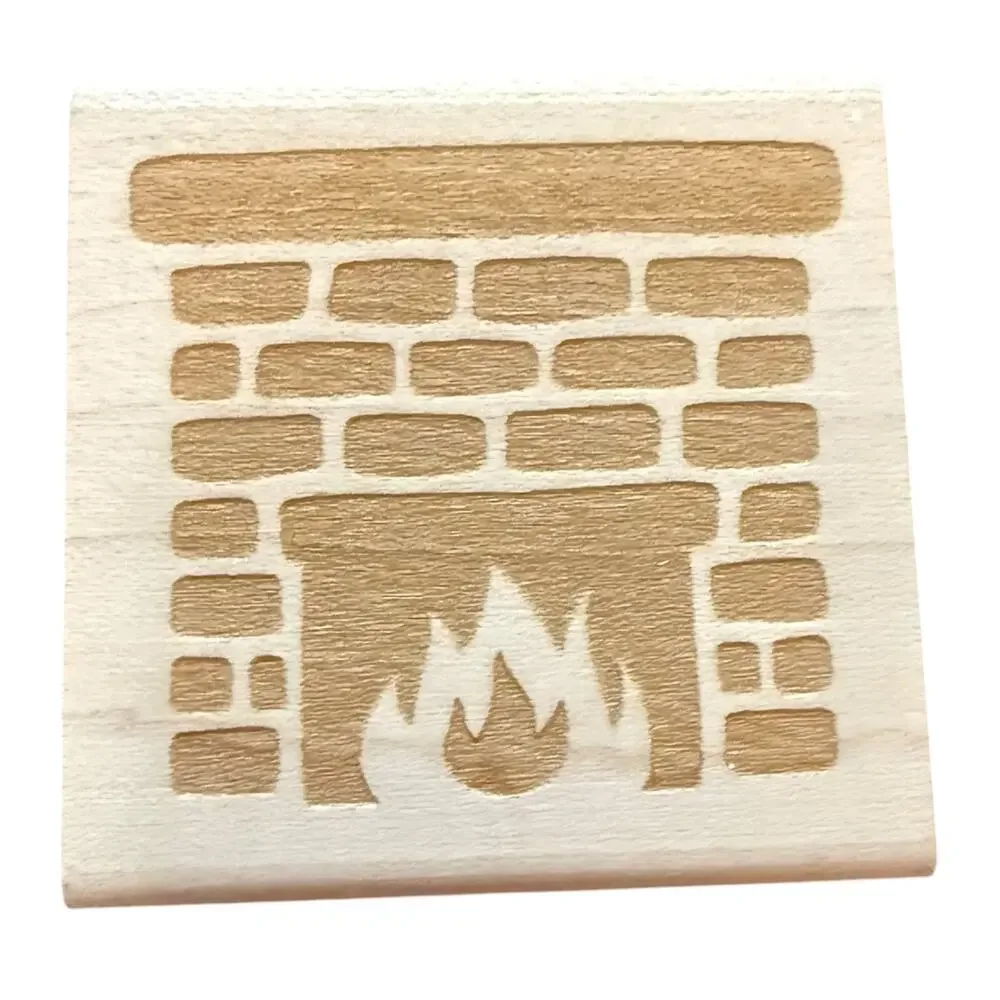 Sniggle Sloth Brick Fireplace Rubber Stamp Small